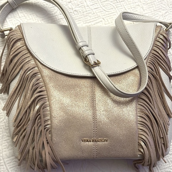 Fabulous Vera Bradley Meredith Fringed Leather Crossbody - Picture 2 of 15